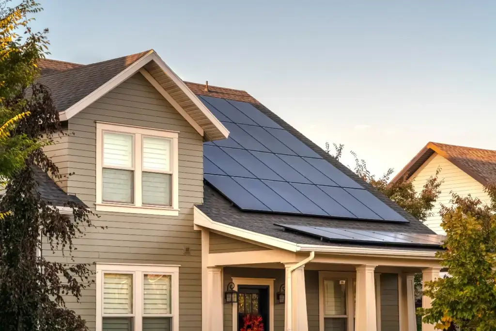 Solar panels on roof of home