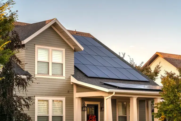 Solar panels on roof of home