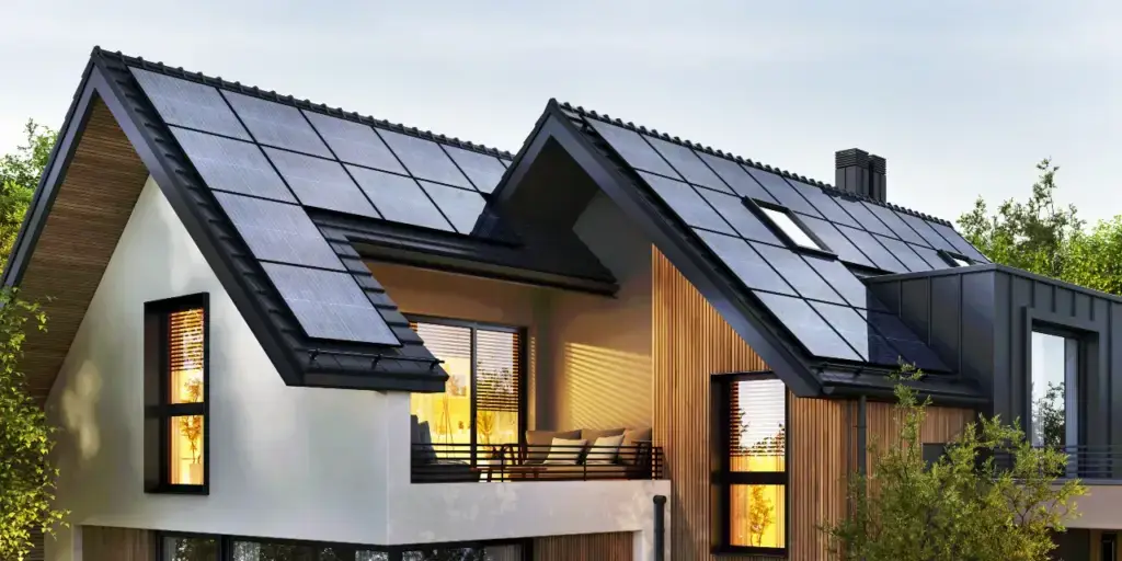 luxury home w/solar panels
